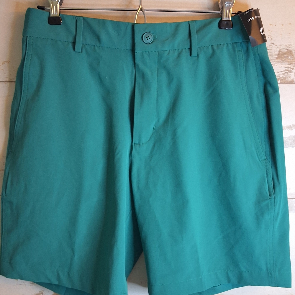 Men's Walter Hagen Perfect 11 NWT Kelly Green Shorts Sz30 Moisture Wicking